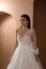 Abito da sposa a trapezio 2024 Sweetheart One Single manica lunga in pizzo Appliques Tulle Abiti da festa da sposa Abiti da sposa