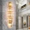 Luminária de parede de cristal, luminária de parede para hotel, lobby, clube, luxo, villa, sala de estar, quarto, duplex, escritório, banquete, led, luminária para casa