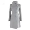 Parkas Womens Winter Lapel Wool Coat Trench Jacket Winter Coat Long Sleeve Overcoat Outwear Oversize Coat