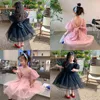 Mädchenkleider Sommer aus Tüll Puffy Big Bow Elegantes Party-Tutu Flauschiges Abendkleid Knielanges ärmelloses Geburtstags-Prinzessinkleid