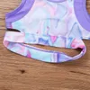 Summer Fashion Girls Tank Top Dance Stage Performance Workout Teens Tie-Dye Print Sleeveless Kids Girls Underwear Crop Top 240301