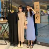 Dress Solid Color Short Sleeved Long Dress Summer Oversized Loose Casual Female Dresses Women Fashion Home Wear Friends Clothing