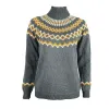 Pullovers Women Fair Isle Turtleck Knit Sweter Ladie