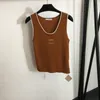 Summer Casual Camis Womens Slim T Shirt Trendy Rleeveless Camis Fashion Jacquard Knit Tees żeńskie koszule marki