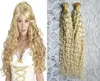 613 Bleach Blonde keratin hair extension u tip 100s curly keratin bond hair extensions 100g pre bonded human hair extensions9502645