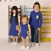 Mädchenkleider – Gestreiftes Taschen-Set für Mädchen, Sommerkleid, Rundhalsausschnitt, Kinderkleidung, Kinderkleidung, Baumwolle, blau, gestrickter Denim