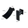 Rubinetti per lavandino del bagno Vidric Fashion Rubinetto per lavabo Rame Nero Miscelatore WC Freddo Maniglia singola Cascata