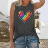 Women's Tanks Colorful Love Hearts 3D Print Tank Top Women O-Neck Harajuku Summer Sleeveless Vest Off Shoulder Camisole Female Clothes