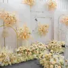 Party Decoration Champagne Wedding Floral Arrangement Artificial Flower Row Table Road T Stage Backdrop Corner Ball