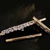 2024 New 17 Keys Open Hole Gold Flute External Professional Cupronickel Key C Tune Hand B foot Gold Flute High Quality Musical Instrument With Case