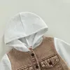 -11-03 Lioraitiin 0-4 años Kid Boy Coat Manga larga Bolsillos con capucha Botones Parche Color Cardigan Fiesta Primavera Otoño Abrigo 240223