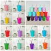 Tumblers de poudre de paillettes de grande capacité créative tasses de paille en plastique PP tasse de thé au lait de boisson froide extérieure portable avec couvercle et pailles par mer T9I002263