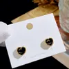 Fashion Round Studs Women's 925 Silver Needle Korean Dongdaemun Graciful Earrings Black Emalj runda örhängen