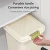 Bouteilles de stockage 5/10kg Boîte de riz Transparent Insectes Preuve d'humidité avec 2 boucles Distributeur de céréales Grain Pet Food Conteneur de farine
