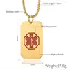 Pendentif Colliers Personnalisé DIY Alert ID Collier Dog Tag pour hommes en acier inoxydable Matte SOS Bijoux personnalisés