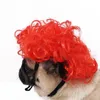 Cão vestuário cosplay peruca cabelo encaracolado gato para festas de natal de halloween engraçado cocar de animal de estimação com faixa ajustável