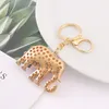 Keychains 10pcs/lot Beautiful Metal Rhinestone Elephant Keyrings Creative Zinc Alloy For Gift