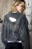 Kurtki damskie mody dżinsowy płaszcz kobiet jesienne zima wysoko wbite rhinestone dżinsowe kurtki płaszcze kobiet 240305
