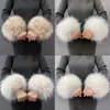 Knee Pads Womens Faux Fur Wrist Cuffs Winter Furry Arm Warmer For Cold Weather Costume