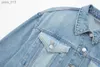 Kvinnors jackor jackor cos lris europeiska och amerikanska designkänsla färg kort lapel denim 4365072 240305
