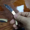 Damascus Steel Mini Mässingshandtag Låsa upp Small Folding Gift Fruit Knife 387474
