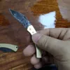 Damascus Steel Mini mosiężny uchwyt odblokowywania małego składanego prezentu noża owoców 387474