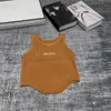 Mulheres Ao Ar Livre Colete De Malha Designer Camiseta Bordada Esporte Tops Sexy Sem Mangas Yoga Verão Tees