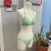 Tasarımcı Seksi Bikini Set Kadınlar için Bandage Mayo Twopieces Mahsul Üst Mayo Teşhal Mayo Kıyafet Yüksek Bel Plaj Giyim O4K7