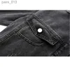 Kvinnorjackor Jackor Fashion Autumn Black Denim Dent Outwear Chaquetas Mujer Sleeve Short Jeans Female Base Coatwomen 240305