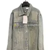 Letters geborduurde jas Dames Vintage denim jassen Designer lange mouw bovenkleding Jean jas