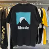 Tshirt Rhudeシャツデザイナートラックスーツメンシャツメンズショーツビーチショートパンツレディースコットンショーツスリーブカジュアル汎用のrhudeTシャツクイック乾燥