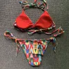 Rysunkowe luksusowe nadruk stroje kąpielowe Kobiety seksowny trójkąt bikini zestaw bikini w stylu vintage 2023 Mujer Swimsuit Komb pływający