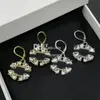 Lady Crystal Chic Ohrringe Trendy Schmuck Klassische Diamant Anhänger Ohrringe Eardrops Charmante Tropfen Ohrringe mit Box