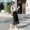 Dresses 8524# 2021 Spring Autumn Chic Lace Maternity Skirts High Waist Adjustable Belly Clothes for Pregnant Women Korean Pregnancy