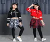 NOVAS Meninas Meninos Solto Jazz Hip Hop Competição de Dança Traje Camisa Com Capuz Tops Pantskirt Adolescentes Crianças Breakdance Performance Clothi1444014