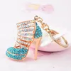 Keychains High Heel Shoe Keychain For Women Rhinestone Crystal Purse Car Key Chains Alloy Keyring Souvenir Gifts Jewelry Accessories