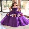 Principessa messicana abiti da ragazza di fiore 2024 viola nero Mariachi bambini abiti Quinceanera Mexicanos De Gala ragazze spettacolo partito Charro Mariachi Quinceanera bambini