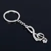 New key chain key ring silver plated musical note keychain for car metal music symbol chains2702