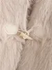 Päls 2023 Autumn Winter Womens Fashion Faux Fur Khaki Long Vest Outwear Kvinnliga Claw Button är ärmlösa lösa vita jackor