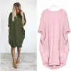 Robes Vêtements de maternité en vrac à manches longues Blouse T-shirt Robe Casual Femme Femmes Pull Top Robe Robe Solide Vêtements de grossesse