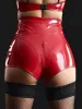 Shorts Vrouwen Glanzend Lakleer Splice Shorts Sexy Faux Latex Hotpants Kruis Open Zip Zomer Nachtclub Dans Pole Shorts Nieuwe Custom