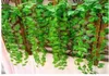 200 cm de longueur soie artificielle simulation en plastique vignes grimpantes feuille verte lierre rotin pour la décoration intérieure bar restaurant décoration 4506142