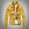 Jeans Coats Jacket Mens Korean Style Spring and Autumn Denim Jacket Slim Long-sleeved Casual Denim Jacket Solid Color Young Boy 240222