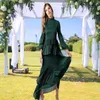 Abiti da lavoro Miyake Verde Manica lunga a sbuffo Abiti Eleganti Para Mujer De Noche Abito da gala per le donne Set gonna Robe Party Fiesta Prom