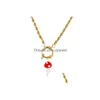 Chokers 2021 Female Minimalist Twist Chain Necklaces For Women Freshwarer Pearl Diso Ball Heart Lock Pendant Necklace Jewelry Gift1 Dhvgf