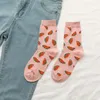 Femmes chaussettes avocat été coton avocat fraise broderie respirant drôle chaussette Harajuku école fille cheville