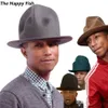 Pharrell Hut Filz Fedora Hut für Damen Herren Hüte Schwarzer Zylinder Y19070503258p