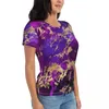 Magliette da donna Camicia da donna Maglietta estiva viola e oro Splash Marble Galaxy T-shirt estetiche Maniche corte Moda di strada Oversize