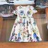 Nouveau bébé jupe motifs floraux plantes robe de princesse robes de fille dentelle taille 90-150 CM enfants vêtements de marque été enfant robe 24Mar