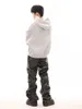 Herenbroek BTSG niche hiphop geplooide zwarte gestapelde PU-leren broek met een high-end gevoel hiphop slim fit broek